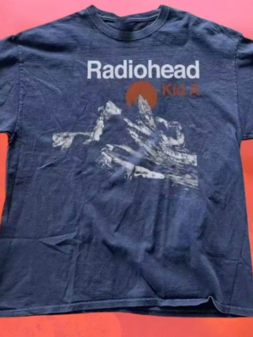 Gildan Navy Blue Radiohead Graphic Tee with Orange Sun